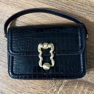 Zara black and gold Fanny and one shoulder bag